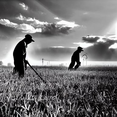 Laborers working in a field